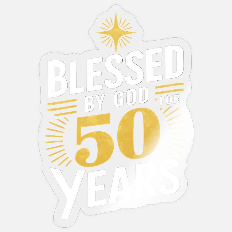 Conception de la célébration du 50e anniversaire Sticker taille S (10 x 10 cm)