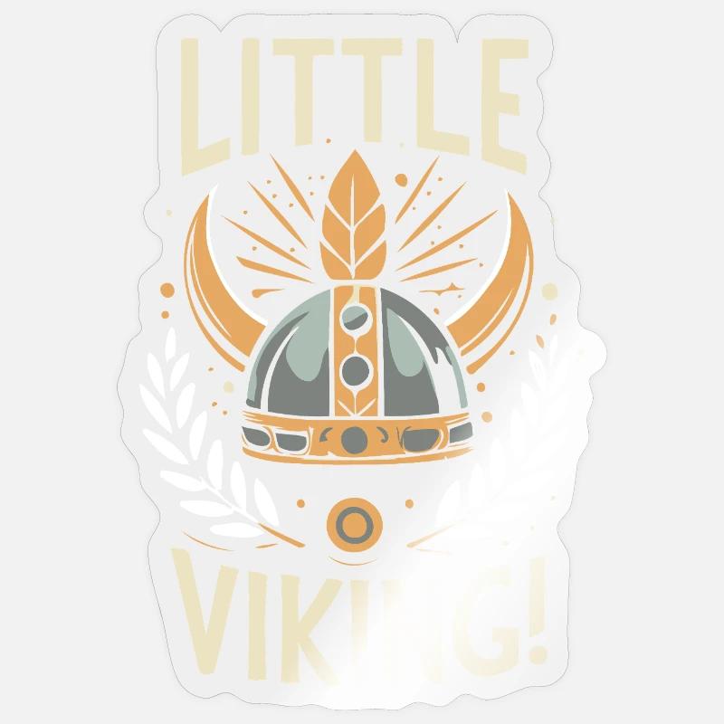Kleiner gekrönter Wikinger - Sticker Größe S (10 x 10 cm) - Transparent glänzend
