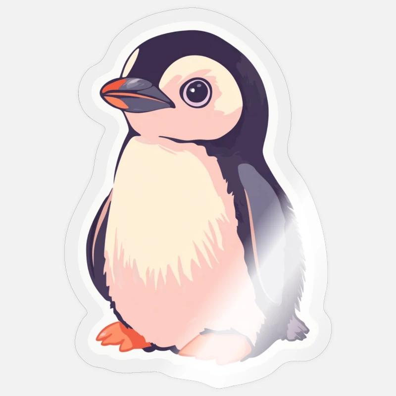 Pingouin - Sticker taille S (10 x 10 cm) - brillant transparent