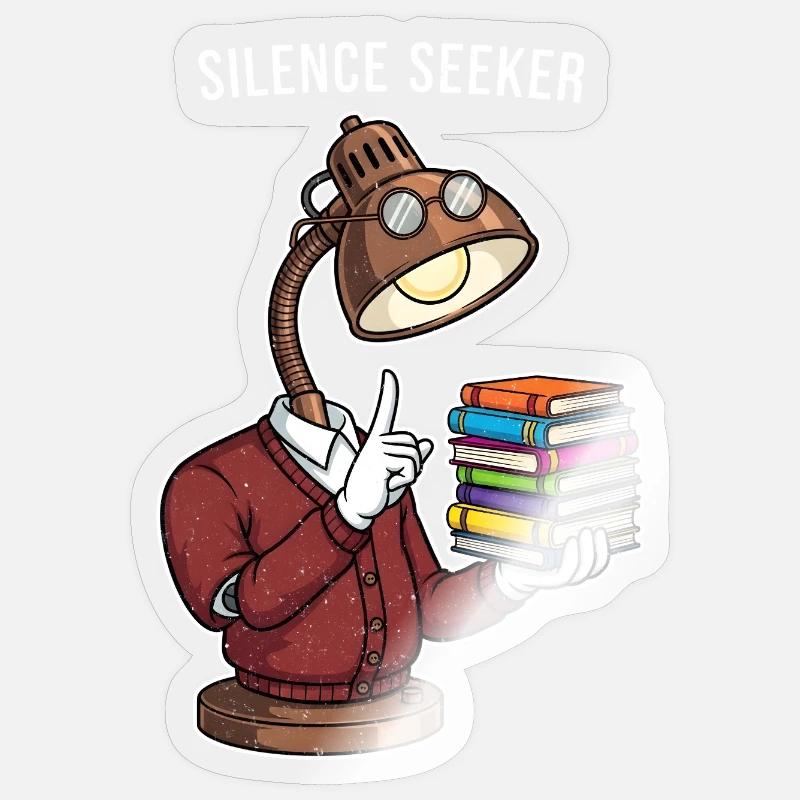 Lampengeist der Bibliothek - Sticker Größe S (10 x 10 cm) - Transparent glänzend
