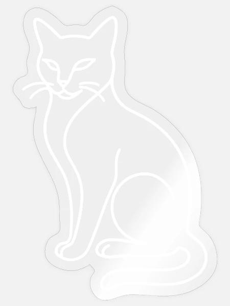 Sitzende Katze Skizze – stilvolles Tiermotiv - Sticker Größe S (10 x 10 cm) - Transparent glänzend