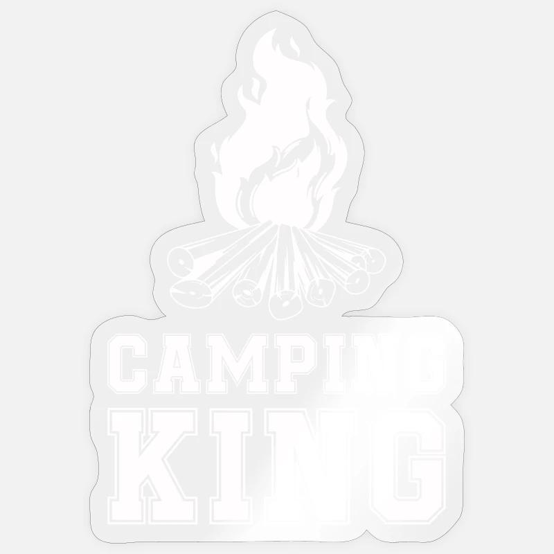 Camping King Feu de camp - Sticker taille S (10 x 10 cm) - brillant transparent