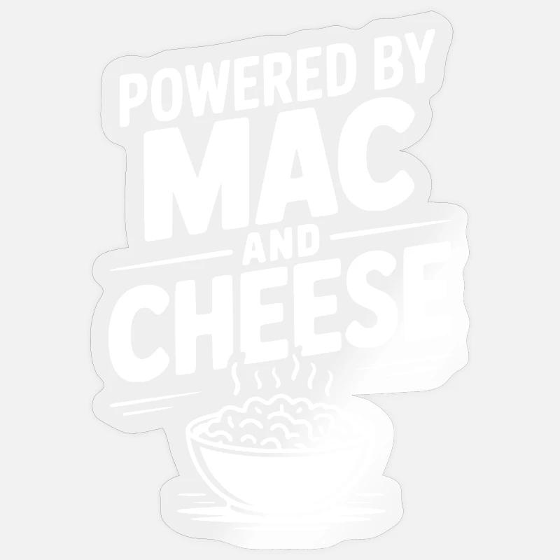 Propulsé par Mac and Cheese - Sticker taille S (10 x 10 cm) - brillant transparent