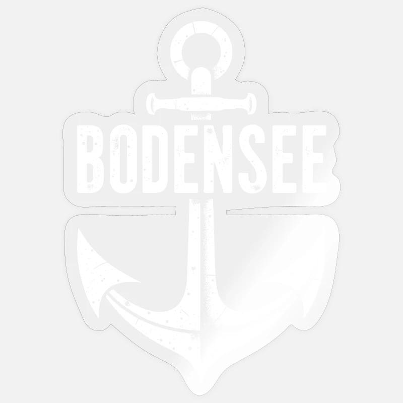 Anker Bodensee Urlaub Schiff - Sticker Größe S (10 x 10 cm) - Transparent glänzend
