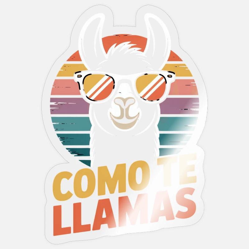 Como te llamas Lama - Sticker Größe S (10 x 10 cm) - Transparent glänzend
