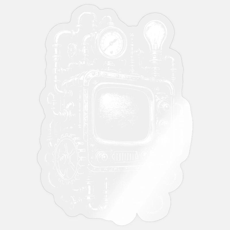 Steampunk Television Engine Sticker size S (10 x 10 cm)