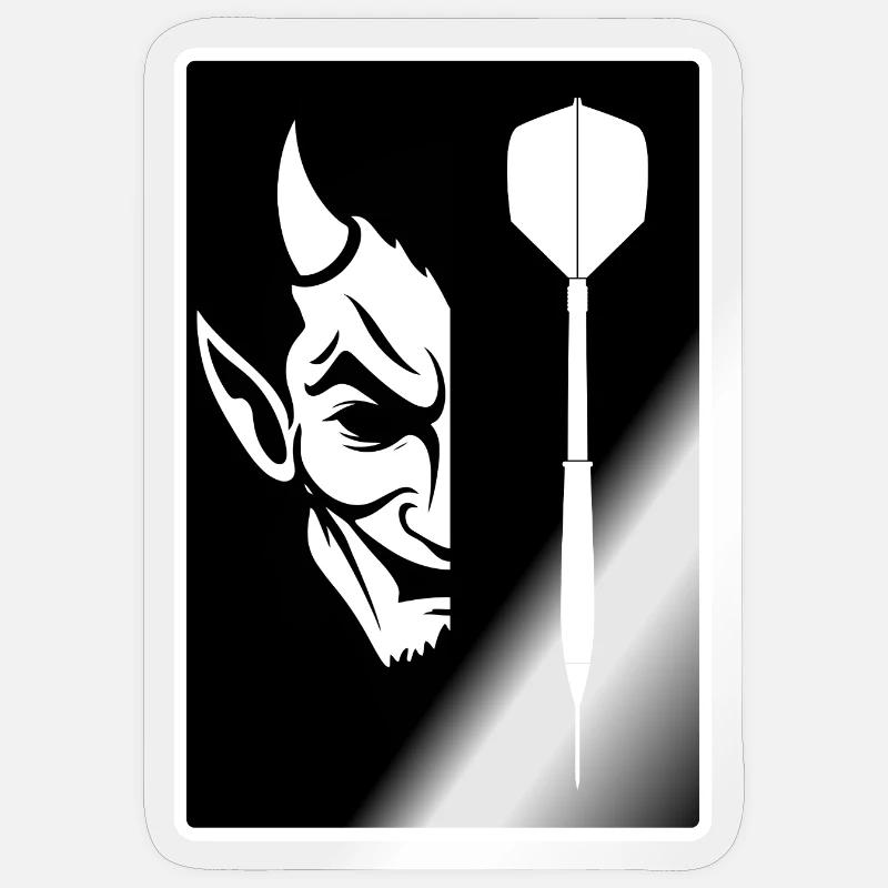 FLÉCHETTES ET DIABLE - Sticker taille S (10 x 10 cm) - brillant transparent