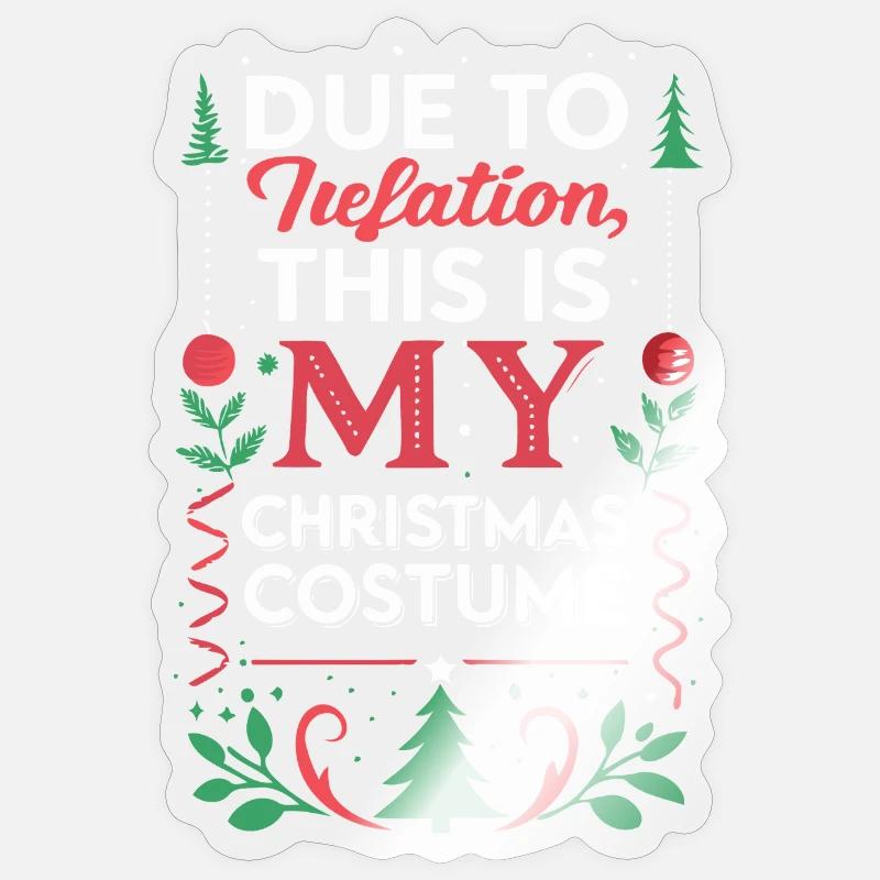 Inflation-Weihnachtskostüm - Sticker Größe S (10 x 10 cm) - Transparent glänzend