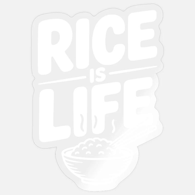 Le riz, c’est la vie - Sticker taille S (10 x 10 cm) - brillant transparent