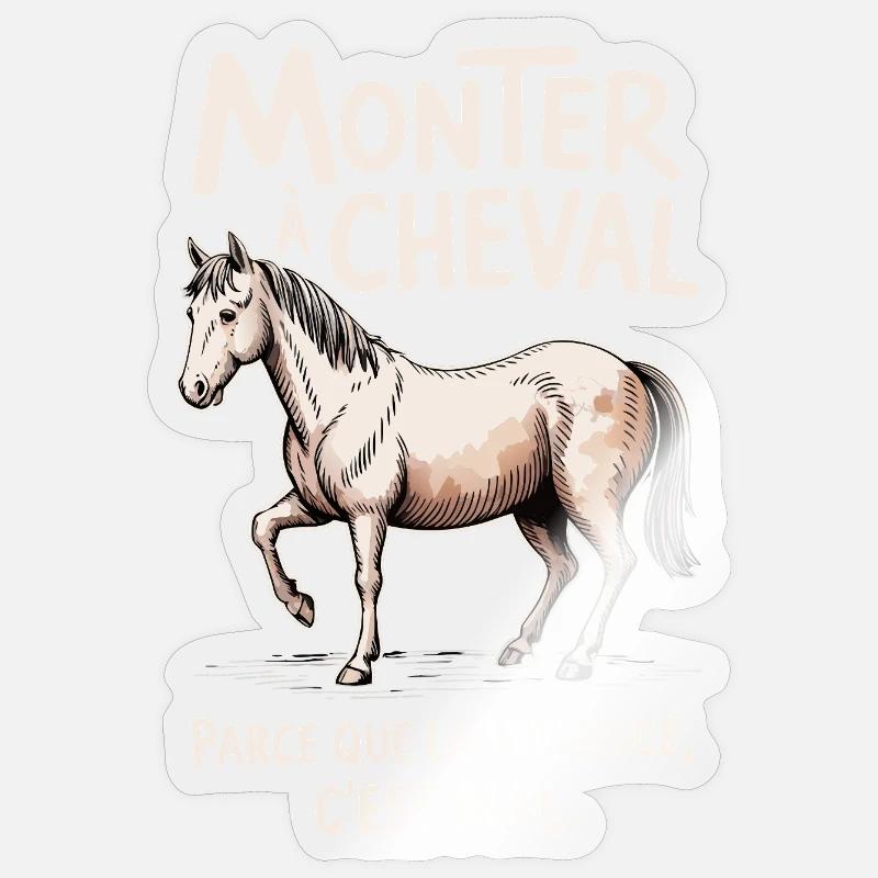 Monter à cheval, parce que la violence c’est mal Sticker taille S (10 x 10 cm)