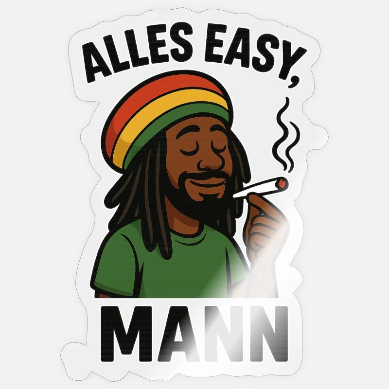 Alles Easy Mann - Sticker Größe S (10 x 10 cm) - Transparent glänzend