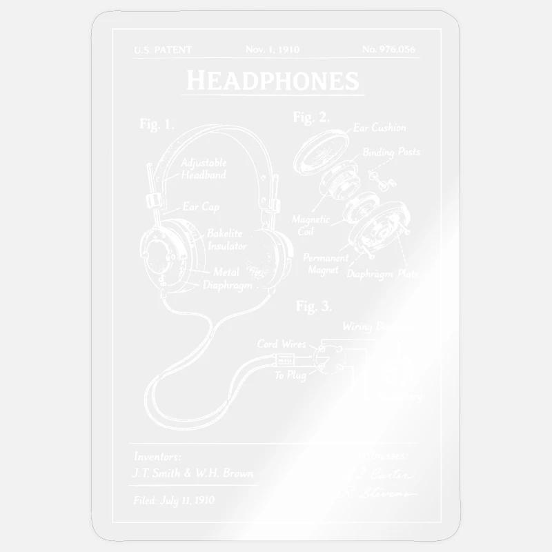 Plan de brevet casque - Sticker taille S (10 x 10 cm) - brillant transparent