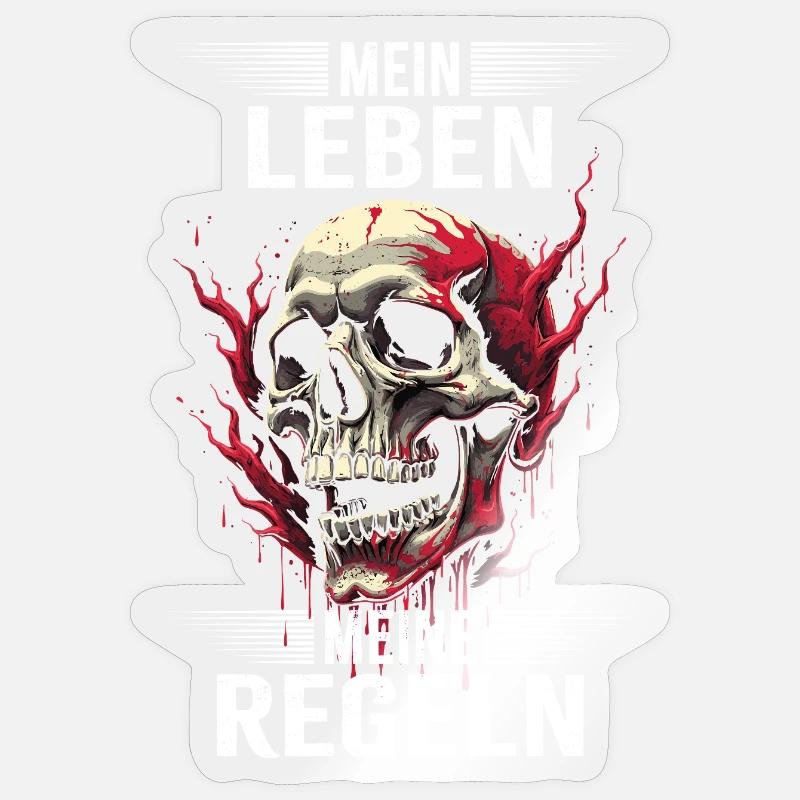 Mein Leben - Meine Regeln - Sticker Größe S (10 x 10 cm) - Transparent glänzend