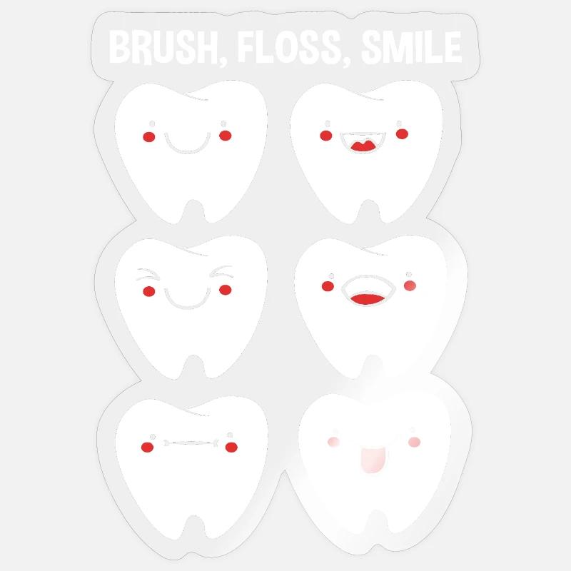 Receptionist Dentist - Sticker size S (10 x 10 cm) - transparent glossy