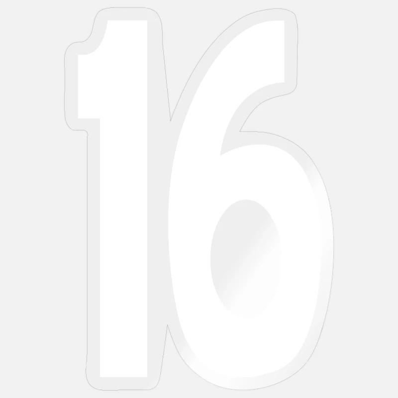 16 Seize Sticker taille S (10 x 10 cm)