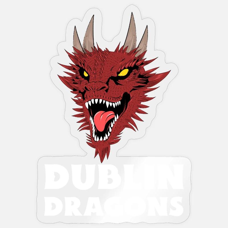 Dublin Dragons Irlande - Sticker taille S (10 x 10 cm) - brillant transparent
