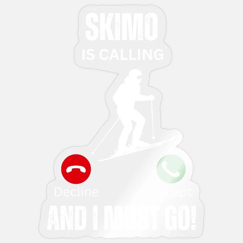 Skimo appelle Sticker taille S (10 x 10 cm)