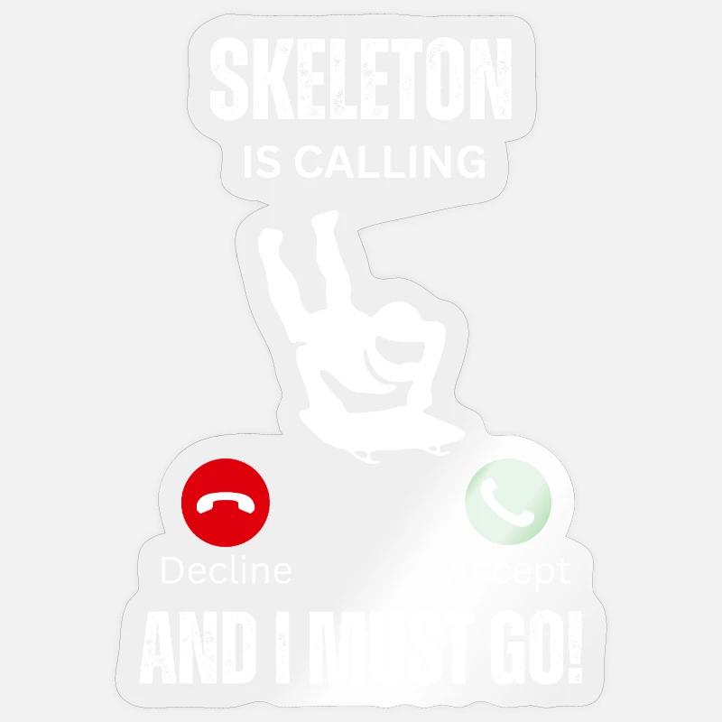 Skelett ruft - Sticker Größe S (10 x 10 cm) - Transparent glänzend