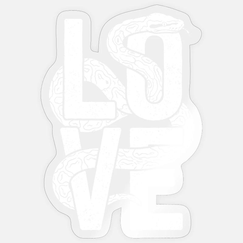 Königspython Schlangen LOVE Terrarium Python Sticker Größe S (10 x 10 cm)