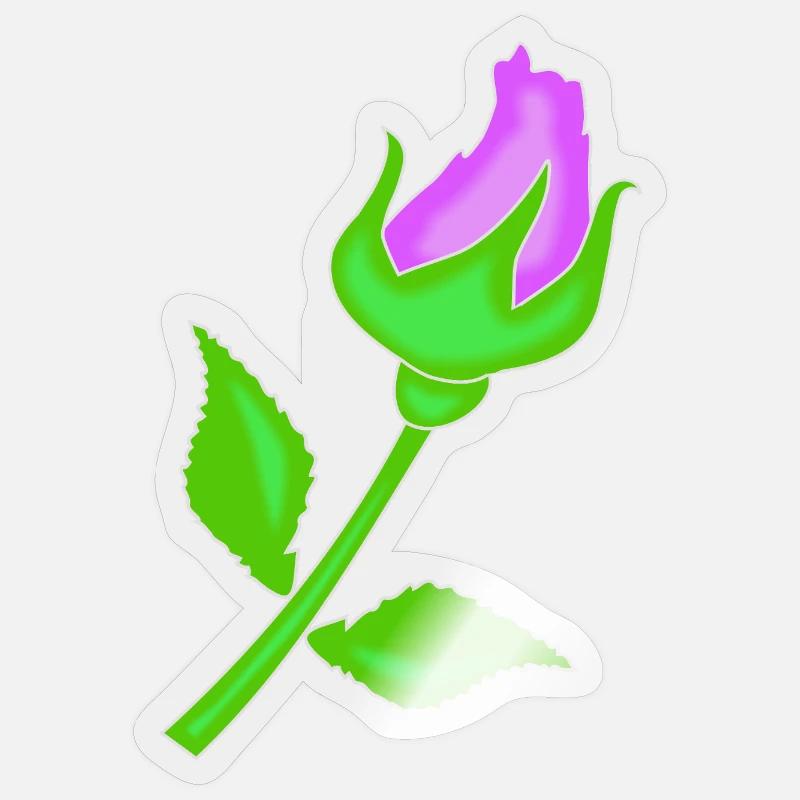 Rose dans une teinte violette - Sticker taille S (10 x 10 cm) - brillant transparent
