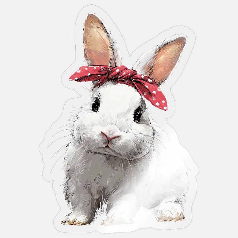Nœud de lapin - Sticker taille S (10 x 10 cm) - brillant transparent