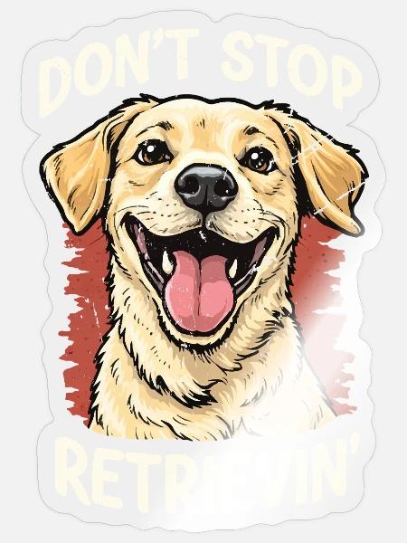 Lustiges Vintage Retriever Hund Geschenk - Sticker Größe S (10 x 10 cm) - Transparent glänzend