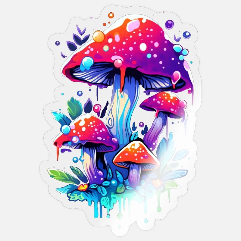 champignon Sticker taille S (10 x 10 cm)