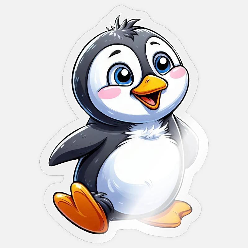 Cuddly Penguin Charm - Sticker size S (10 x 10 cm) - transparent glossy