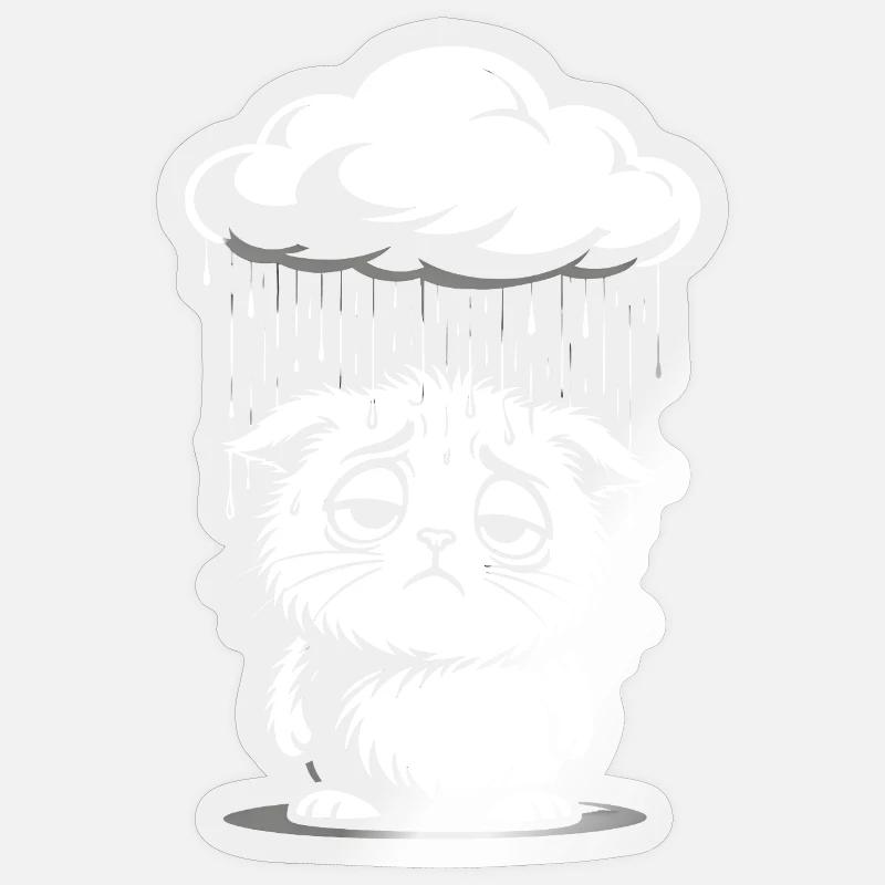 Traurige Katze - Retro Comic Kätzchen Sticker Größe S (10 x 10 cm)