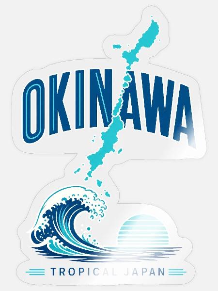 Okinawa Tropeninsel-Urlaubssouvenir - Sticker Größe S (10 x 10 cm) - Transparent glänzend