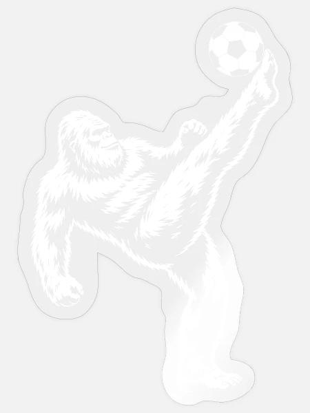 Affen-Fußball-Kick-Silhouette - Sticker Größe S (10 x 10 cm) - Transparent glänzend