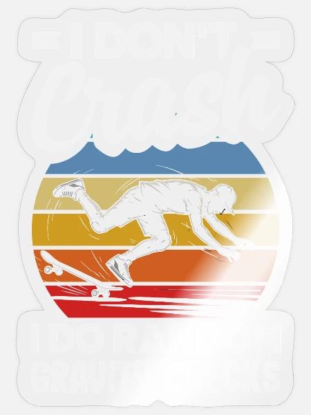 Zufällige Schwerkrafttests Lustiger Skater Spruch - Sticker Größe S (10 x 10 cm) - Transparent glänzend