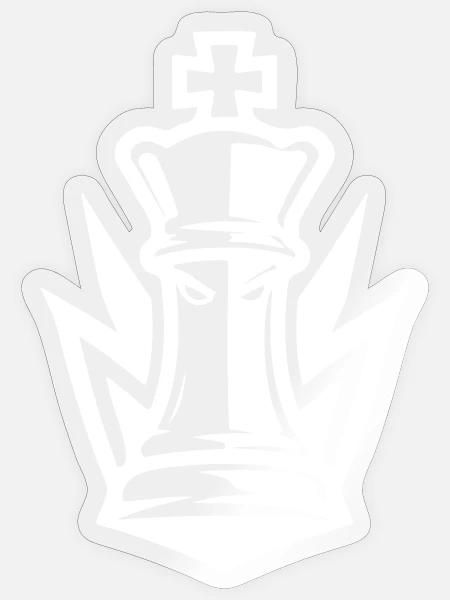 Schach König Figur - Sticker Größe S (10 x 10 cm) - Transparent glänzend