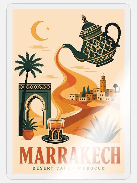 Entdecken Sie Marrakesch in Marokko - Sticker Größe S (10 x 10 cm) - Transparent glänzend