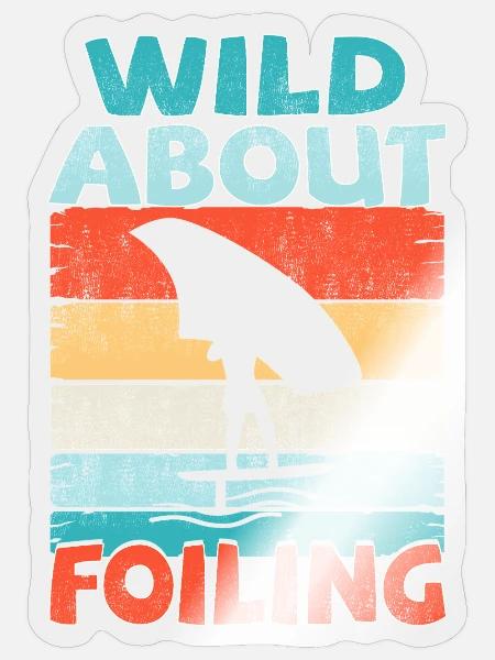 Wild about Foiling - retro sunset - Sticker Größe S (10 x 10 cm) - Transparent glänzend