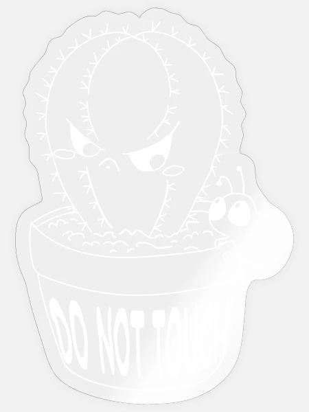 Kaktusfreund Nicht Anfassen - Sticker Größe S (10 x 10 cm) - Transparent glänzend