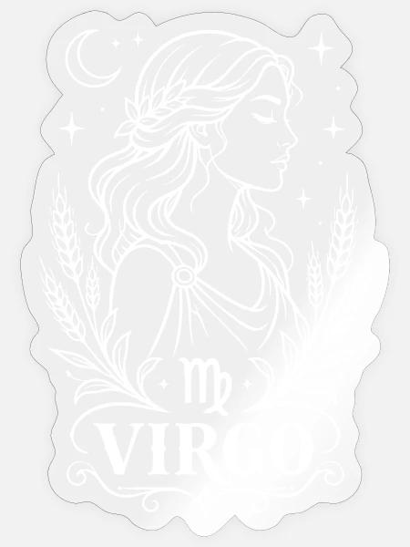 Sternzeichen Jungfrau - Elegantes Line Art Astro - Sticker Größe S (10 x 10 cm) - Transparent glänzend