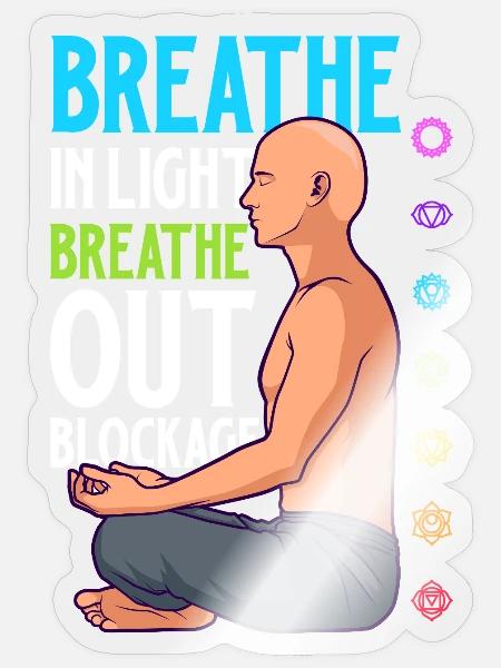 Chakra Atmung - Blockaden lösen - Sticker Größe S (10 x 10 cm) - Transparent glänzend