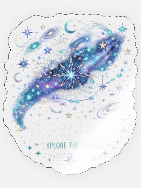 Sternennacht Cosmos Entdeckung - Sticker Größe S (10 x 10 cm) - Transparent glänzend