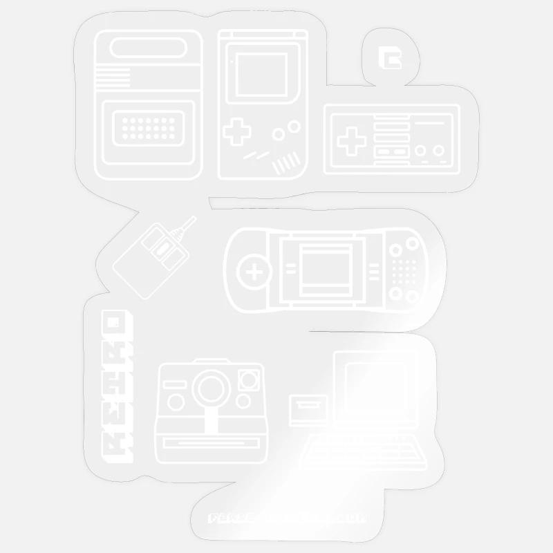 retro game blueprint nerd pc game 8bit console lol Sticker size S (10 x 10 cm)