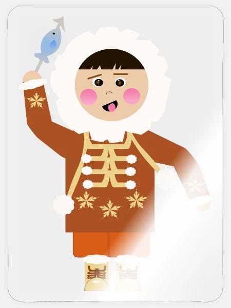 eskimo - Sticker Größe S (10 x 10 cm) - Transparent glänzend
