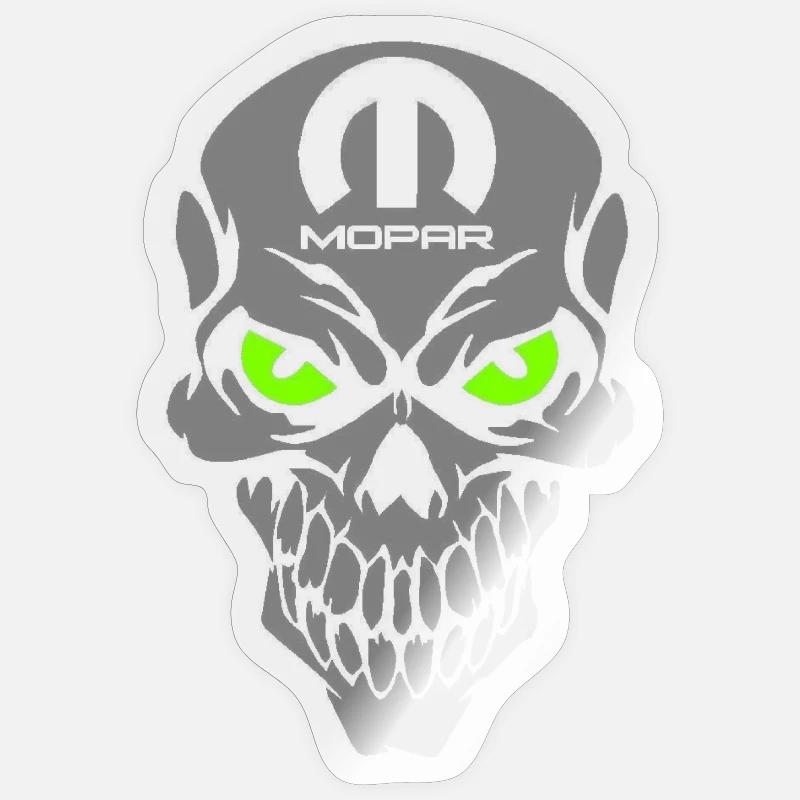 Mopar Skull - Sticker Größe S (10 x 10 cm) - Transparent glänzend