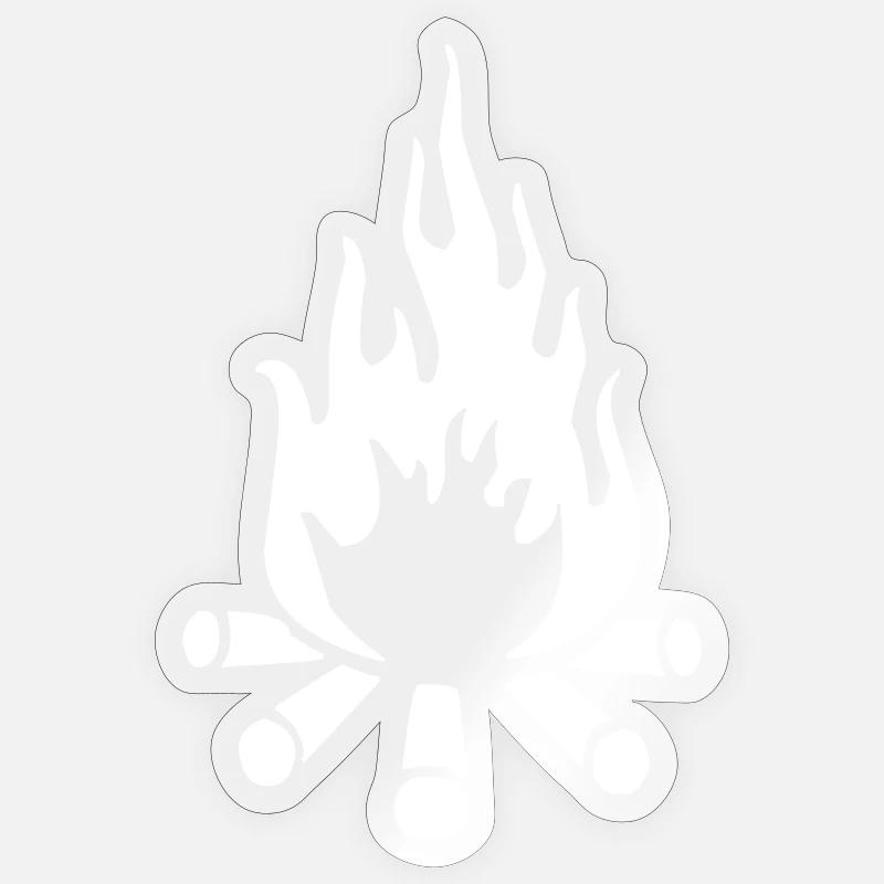Fire campfire tents scouts - Sticker size S (10 x 10 cm) - transparent glossy