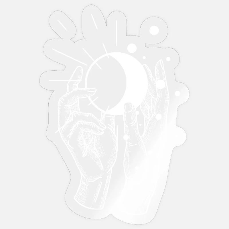 Main au soleil - Sticker taille S (10 x 10 cm) - brillant transparent