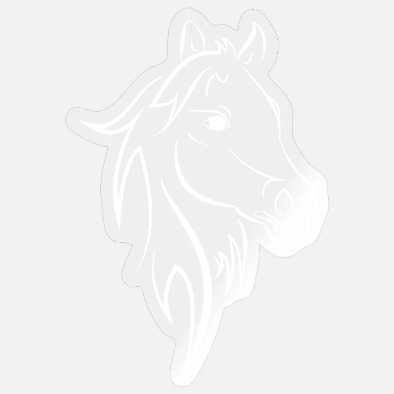 cheval - Sticker taille S (10 x 10 cm) - brillant transparent
