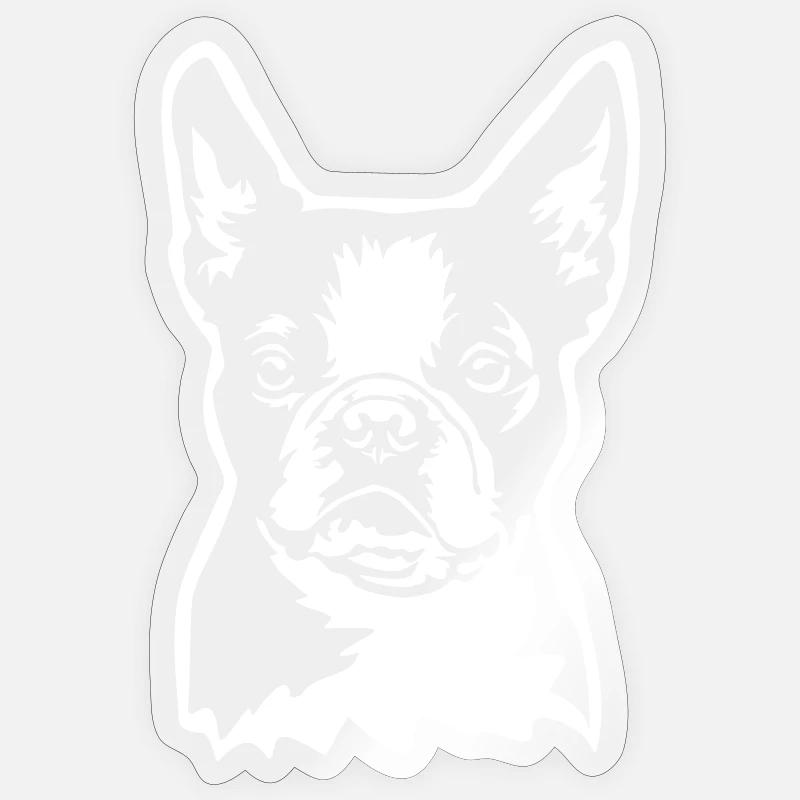 Boston Terrier Kopf "Black Edition" - Sticker Größe S (10 x 10 cm) - Transparent glänzend