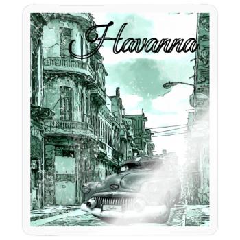 Havanna Cuba - Sticker Größe S (10 x 10 cm) - Transparent glänzend - Vorne
