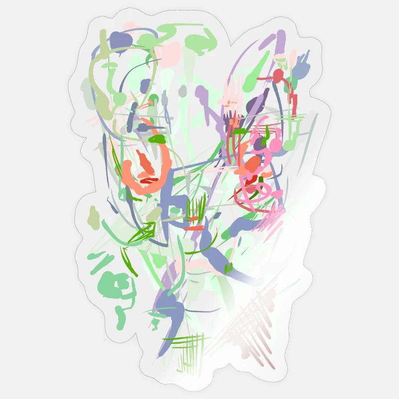 Conception de fond - Pastel - Sticker taille S (10 x 10 cm) - brillant transparent