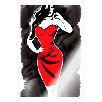 Pin up 2 - Sticker Größe S (10 x 10 cm) - Transparent glänzend - Vorne