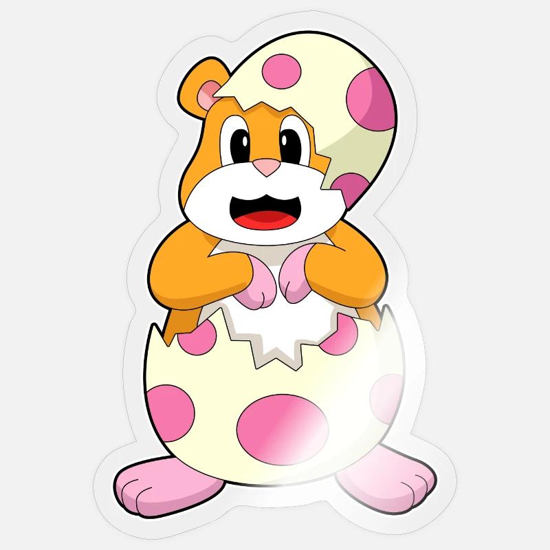 Hamster Eggshell - Sticker size S (10 x 10 cm) - transparent glossy